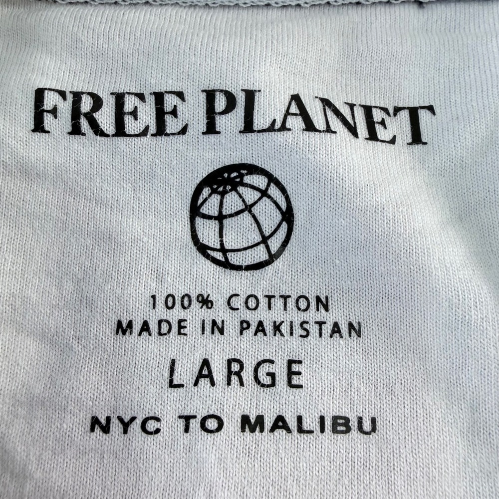 Free Planet T-Shirt Vertical Stripe Multi-Color Crew Neck FT9K77DRU Size Large - Picture 3 of 7